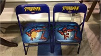 Two small child size Marvel Spider-Man chairs