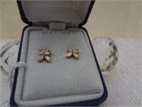 10Kt Butterfly Cz Earrings