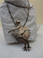 Sterling Art Crafted Woman Riding Hen #4/100  "Dri