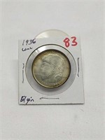 1936 Elgin commemorative half dollar UNC