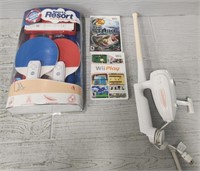 (2) Wii Games w/ Attachment Pack & Fishing Pole
