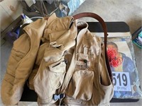 (2) Fishing Vest, Belt & Rain Jacket(Carport)