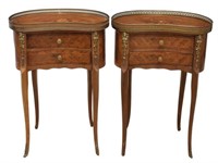 (2) FRENCH LOUIS XV STYLE KIDNEY-FORM SIDE TABLES