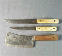 3 Vintage Old Hickory Kitchen Knives