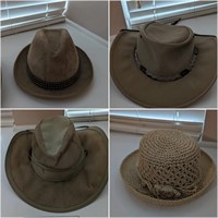 3 MENS HAT SIZES IN THE PICTURES AND 1 LADIES HAT