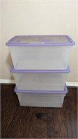 3 LARGE PLASTIC STORAGE BOXES