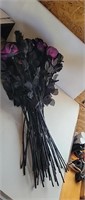 LARGE BOUQUET OF BLACK AND PURPLE ROSES