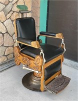 1903 August Kern Oak & Chrome Barber Chair