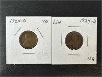 1924-D Lincoln Cents VG (2 coins)