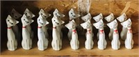 Large Set Of Ceramic Cat Figurines (Vintage)