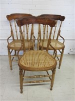 Set of Three Caned Seat Chair