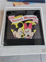 GLASS PICTURE MICKEY & MINNIE SWEETHEARTS FOREVER