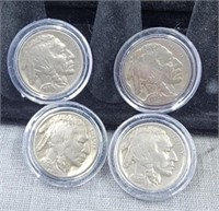 4 Buffalo nickels