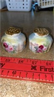 Antique Floral M.H.D. Salt & Pepper Shakers