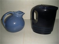 2 Hall Ceramic Pitchers, Tallest 9 inches