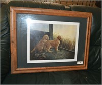 "Young Day in an Old Blind" framed Lithograph 24"