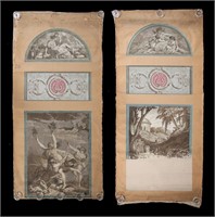 2 French Wallpaper Panels After Arthur et Robert