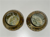 2 VTG Brass Candle Holders Made In India