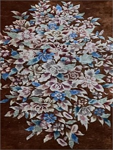 Brown Centre Rug with Floral Design (370 cm x 270