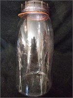 Purple Mason Jar with glass lid