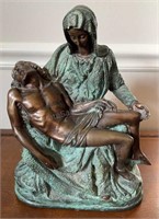 Pieta, Michelangelo  Bronze Statue Signed 12"x10"