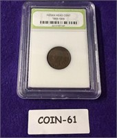 1898 INDIAN HEAD WHEAT PENNY SLABBED