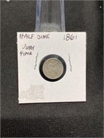 1861 Half Dime (Very Fine)