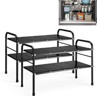 Expandable Under Sink Organizer Rack 2 Set