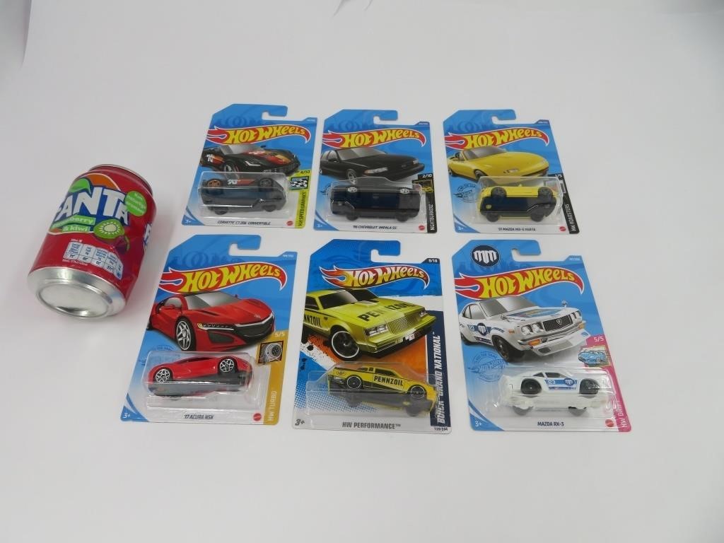 6 voitures hot wheels die cast