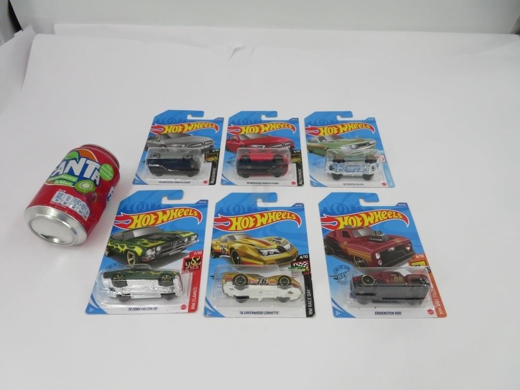 6 voitures hot wheels die cast