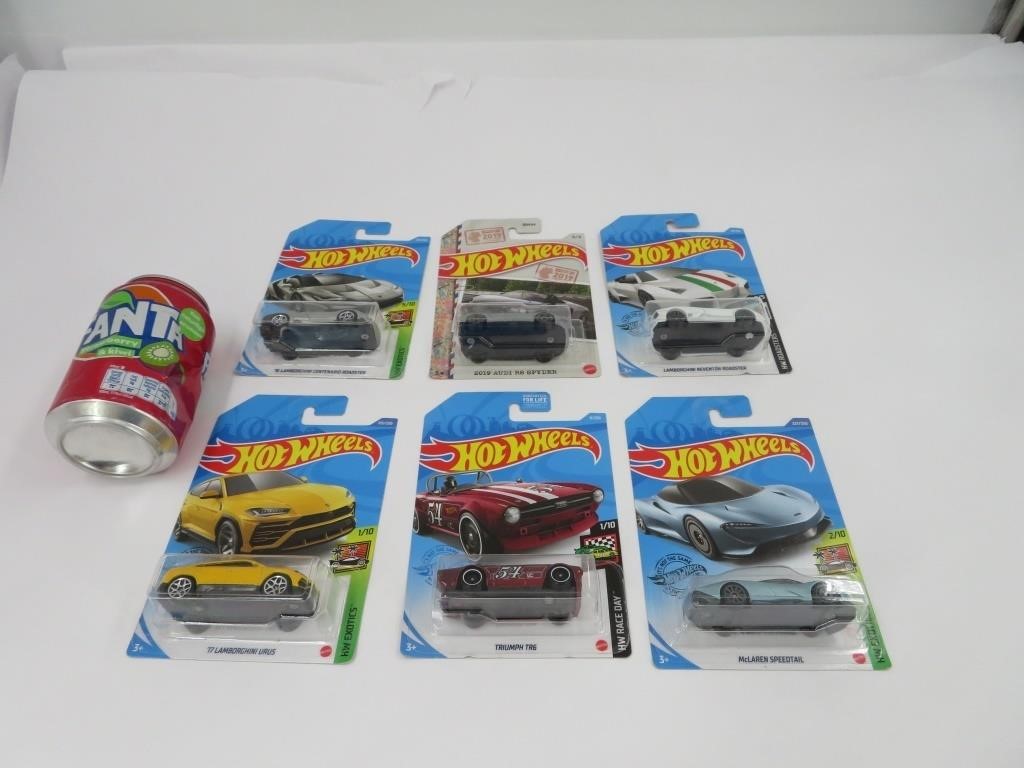 6 voitures hot wheels die cast