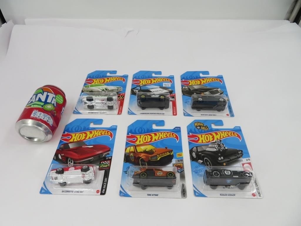 6 voitures hot wheels die cast