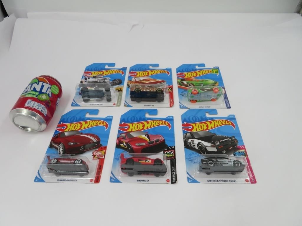 6 voitures hot wheels die cast