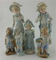 Set of (6) German Bisque piano babies