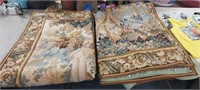 (2) LARGE DRAPES, TAPESTRY