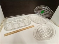 Divided Glass Fruit Tray & Snack Plates
