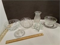 Glass Bowls, Vase, Star Tea Lite Holder Citrus