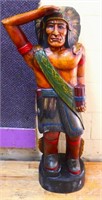 40in wood cigar indian statue w/ salute