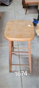 Wood stool with engravings