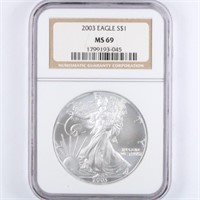 2003 Silver Eagle NGC MS69