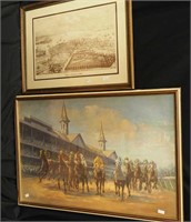 Two framed pieces including a print of