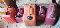 5 Gas Cans Various Sizes