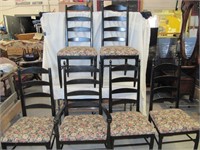 6 Wooden Ladder Back Chairs