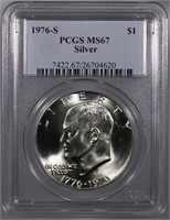 1976-S Eisenhower Silver Dollar PCGS MS67