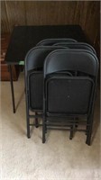 Black Card Table with 4 chairs