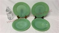 Jane Ray Jadeite by Fire King Dinner Plates - 4