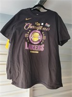 NBA LA Lakers Black Small 2020 champions tshirts