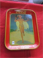 "Drink Coca-Cola" Tray, Woman in Yellow Bathing