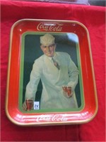 "Drink Coca-Cola" Tray w/Soda Jerk w/White Jacket