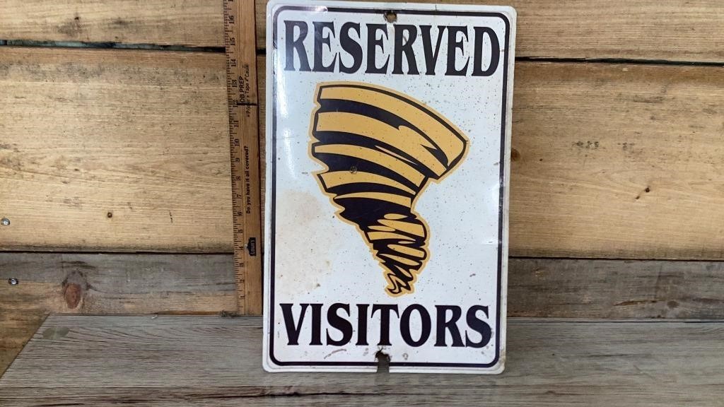Reserved Visitors metal sign